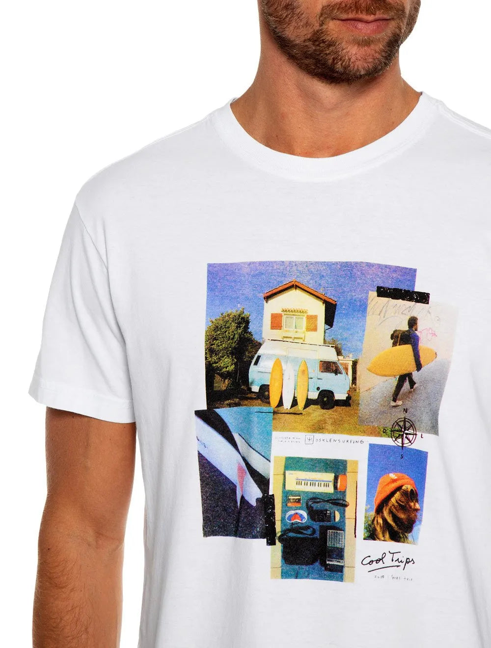 Camiseta Osklen Masculina Regular Stone Road Surf Trip Branca