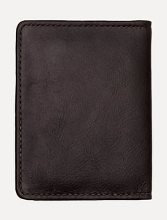 Carteira King & Joe Masculina Couro Vertical Rebite Logo Marrom Escuro