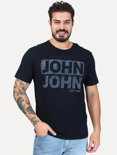 Camiseta John John Masculina Regular Fit Fall Preto