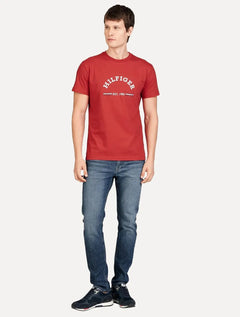 Camiseta Tommy Hilfiger Masculina Monotype Logo Arched Vermelha