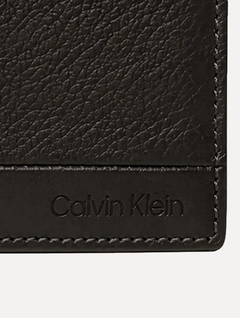 Carteira Calvin Klein Couro Horizontal Logo Floater Recorte Marrom