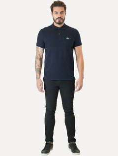 Polo Lacoste Masculina Slim Fit Petit Piquet Azul Marinho