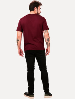 Camiseta Individual Masculina Comfort Logo Bordô