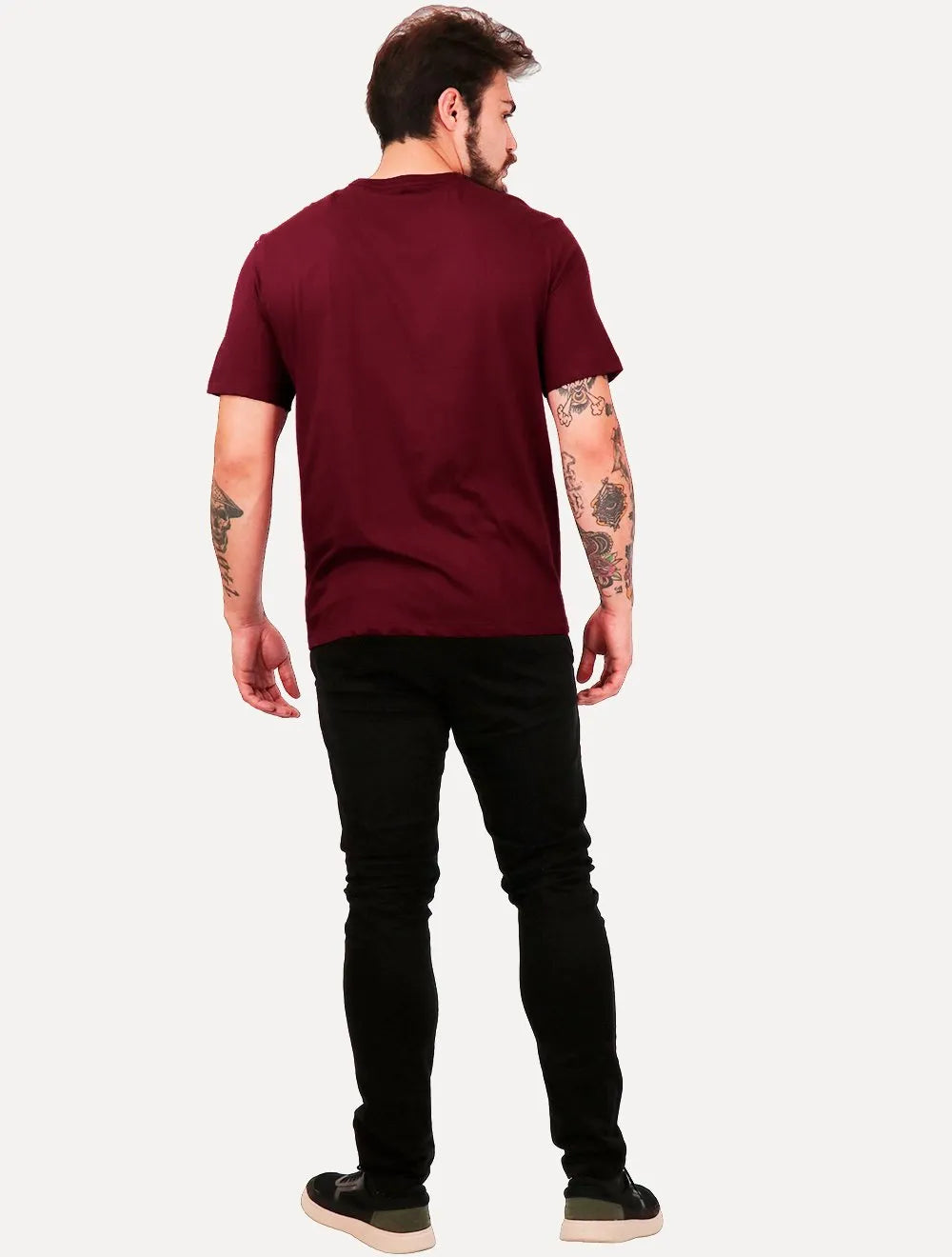 Camiseta Individual Masculina Comfort Logo Bordô