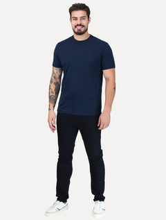 Camiseta K&J Black Premium Egípcio Flex Slim Azul Marinho