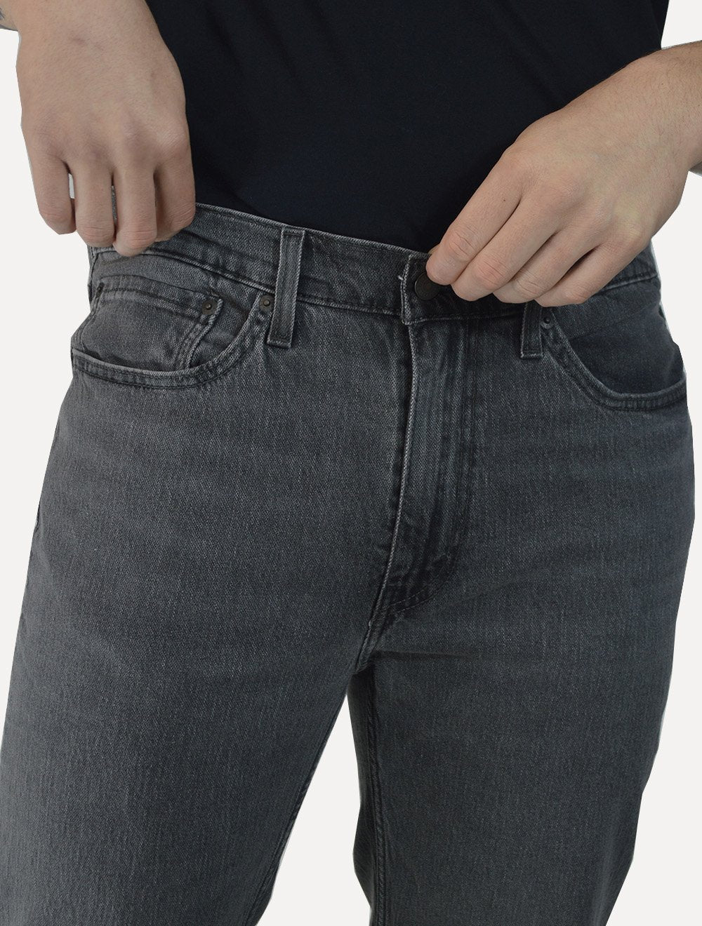 Calça Levis Jeans Masculina 514 Straight Stretch Cool Cinza