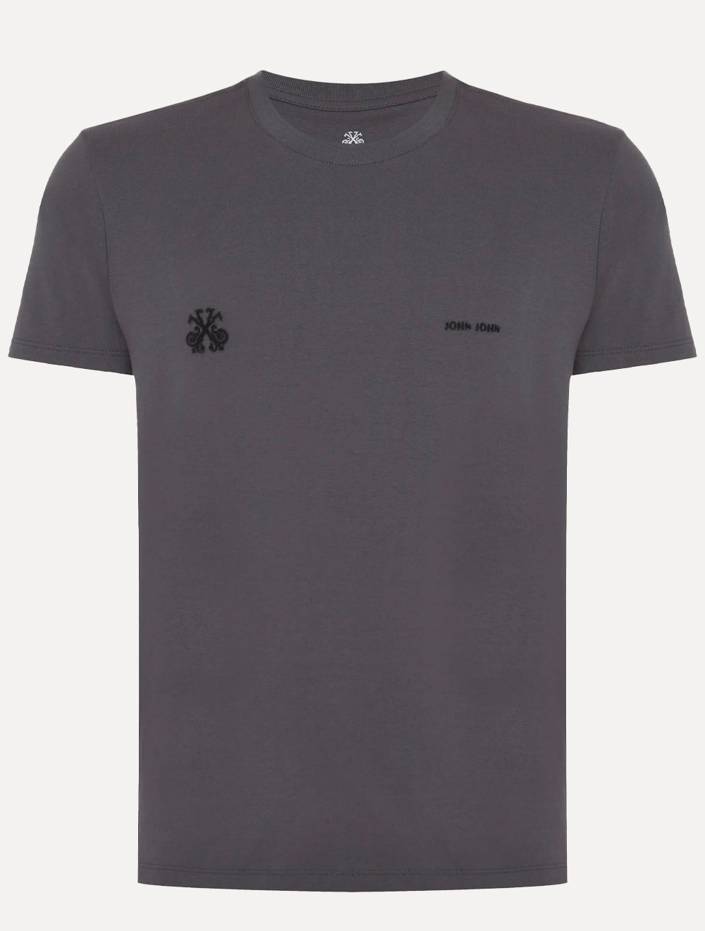 Camiseta John John Masculina Slim Fit Key Floc Cinza Médio