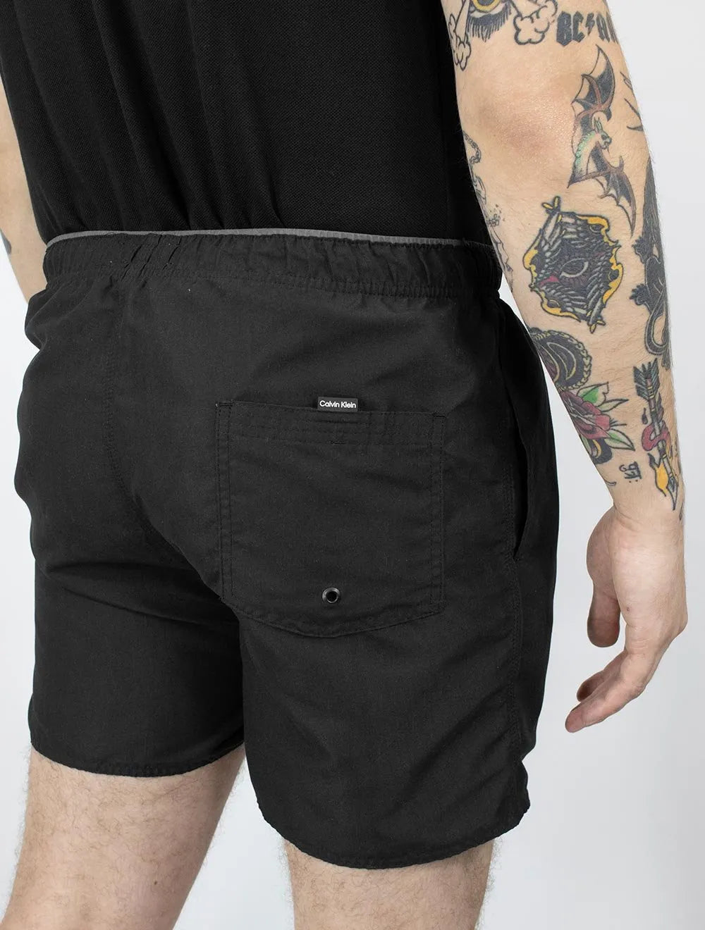 Short Calvin Klein Swimwear D'Água Grey Vertical Preto