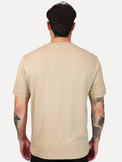 Camiseta Dixen Over Recorte Estruturado na Manga Caqui