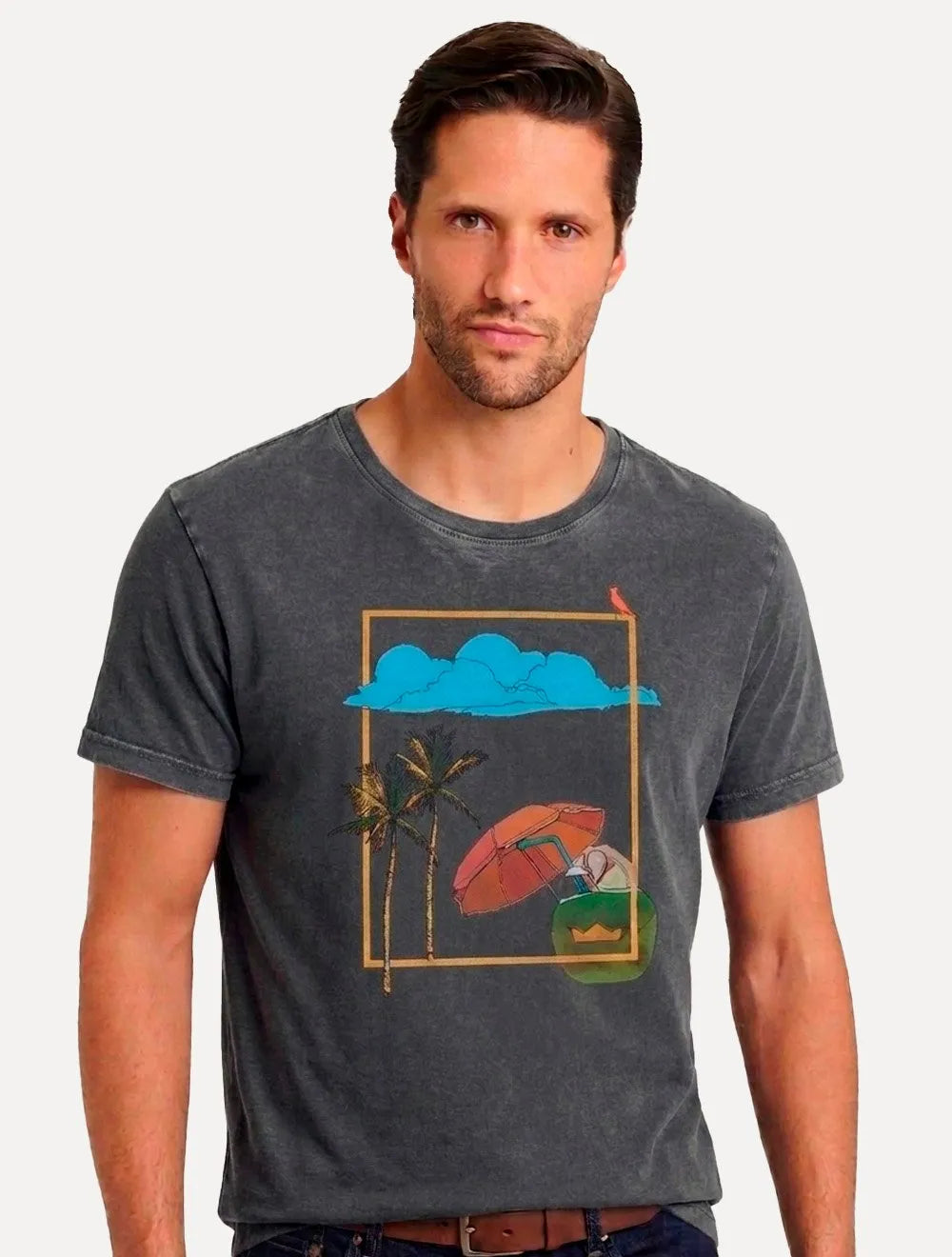 Camiseta Reserva Masculina Regular Summer Stoned Chumbo