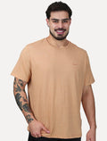 Camiseta Individual Comfort Linho Listrada Silk Logo Laranja Claro
