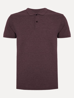 Polo Dudalina Masculina Piquet Basica Logo Bordado Roxo Escuro