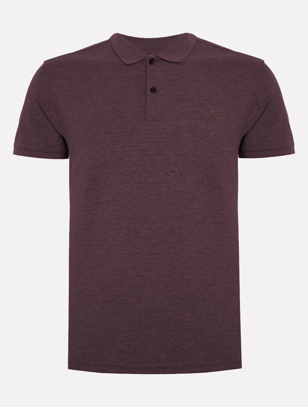Polo Dudalina Masculina Piquet Basica Logo Bordado Roxo Escuro