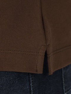 Polo K&J Black Masculina Premium Flex Slim Marron