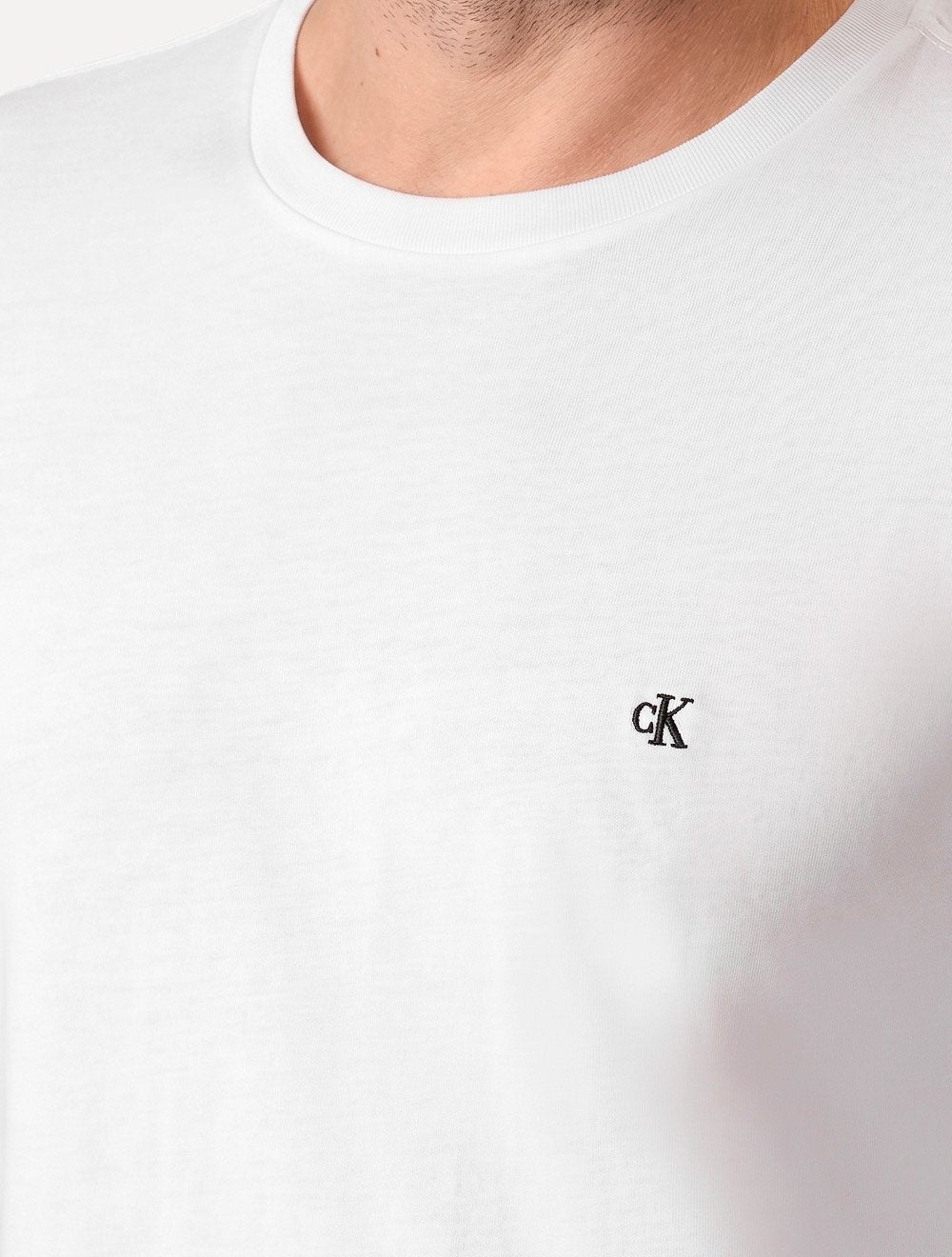 Camiseta Calvin Klein Masculina Meia Malha CK Signature Branca