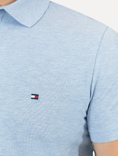Polo Tommy Hilfiger Masculina Regular Piquet 1985 Azul Claro Mescla