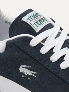 Tênis Lacoste Masculino Couro Suede Baseshot Nvy/Wht Azu Marinho