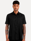Camisa Aramis Masculina Manga Curta Tricoline Stretch Pocket Mono Preta