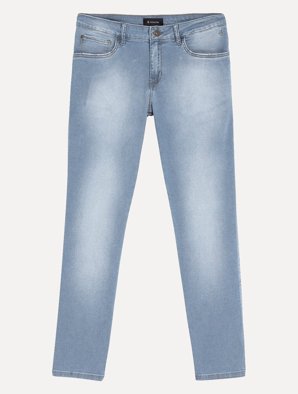 Calça Dudalina Jeans Masculina Slim Denim Malha Clara