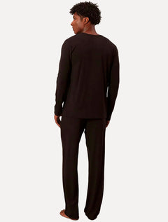 Pijama Calvin Klein Masculino Manga Longa Calça CK Modal Preto