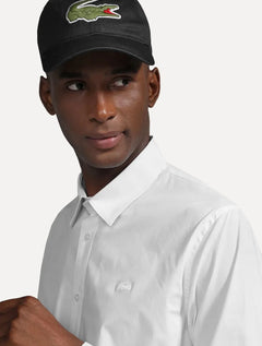 Camisa Lacoste Masculina Slim Fit Stretch Mono Branca