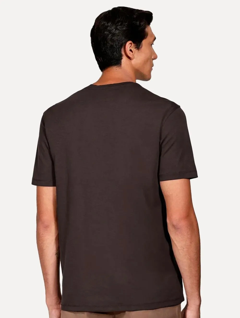 Camiseta Aramis Masculina Basic Lisa Mono Icon Marrom Escuro