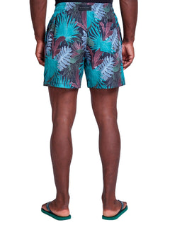 Short Dudalina Masculino D'Água Floral Print Azul Verde