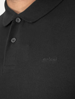 Polo Colcci Masculina Piquet Dark Logo Preta