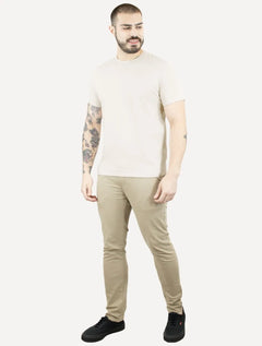 Camiseta Calvin Klein Masculina Barra Tag Off-White