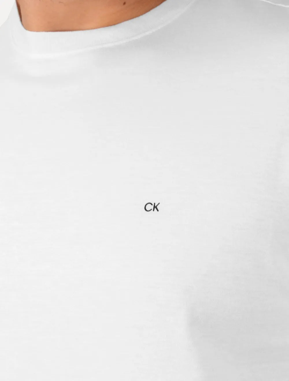 Camiseta Calvin Klein Masculina Meia Malha Basica Upper CK Branca