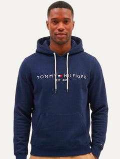 Moletom Tommy Hilfiger Masculino Hoodie Logo Core Azul Marinho