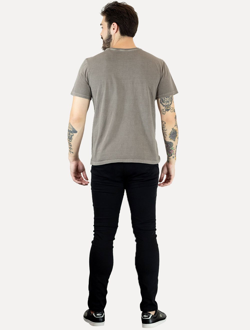Camiseta Ellus Masculina Cotton Fine Grunge Gothic Classic Cinza Médio
