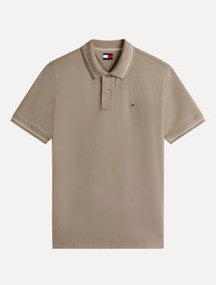 Polo Tommy Jeans Masculina Piquet Regular Tipped Marrom Médio