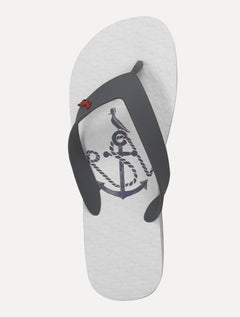 Chinelo Reserva Navy Anchor Branco