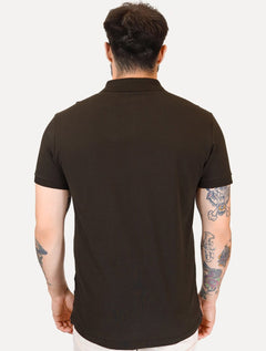 Polo Aramis Masculina Piquet Basic Mono Marrom Mescla
