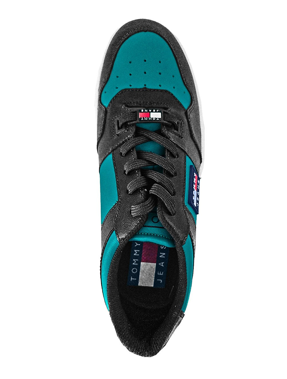 Tênis Tommy Jeans Masculino Couro Zion 4C3 Turquesa/Preto