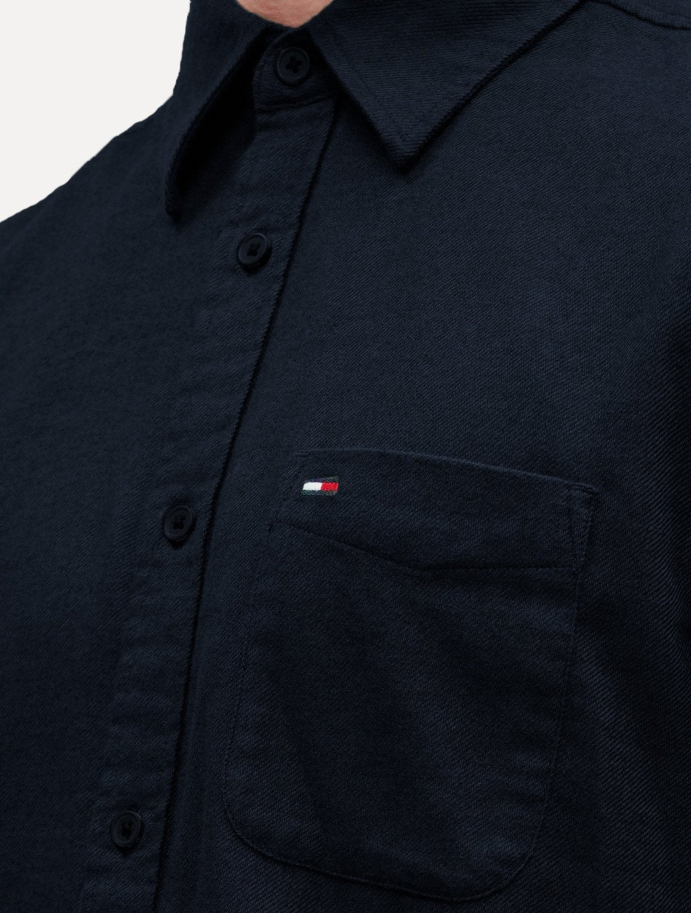 Camisa Tommy Jeans Masculina Regular Flannel Pocket Azul Marinho