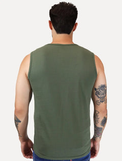 Regata King & Joe Masculina Logomania Circle Script Peito Verde Militar