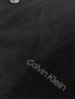 Polo Calvin Klein Masculina Regular Manga Longa Gola Portuguesa Preta