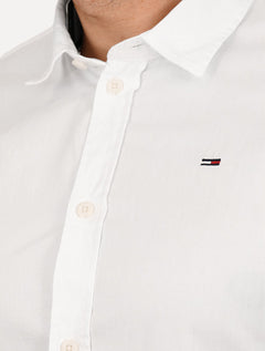 Camisa Tommy Jeans Masculina Slim Original Stretch Branca