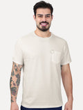 Camiseta Dudalina Masculina Regular Silk Bolso Off White