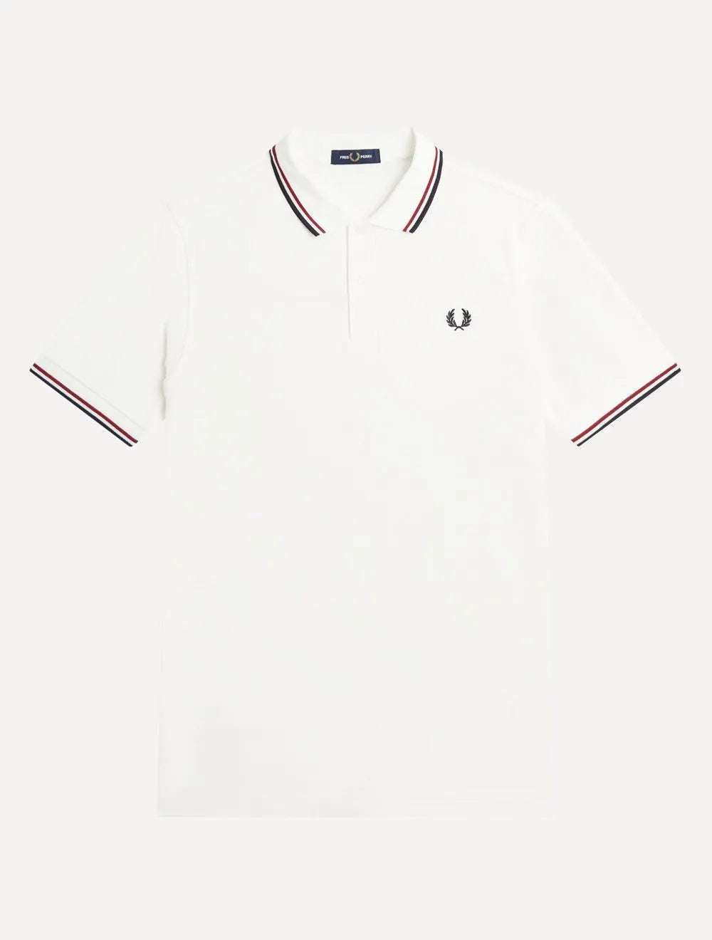 Polo Fred Perry Masculina Piquet Regular Red Navy Twin Tipped Off-White