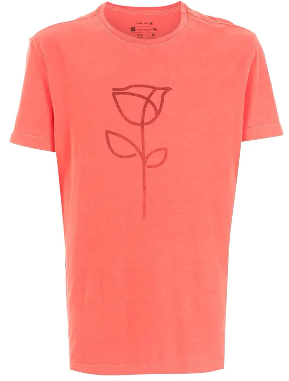 Camiseta Osklen Masculina Slim Stone Rose Stroke Vermelho Ocre