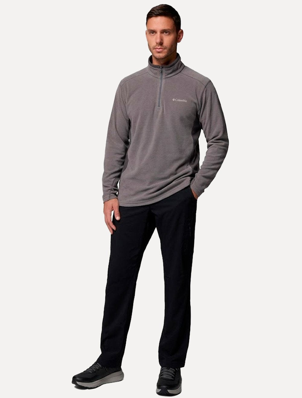 Blusa Columbia Masculina Klamath Range II Grey Half Zip Cinza
