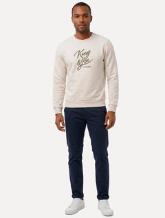 Blusão King & Joe Masculino Moletom Crewneck Signature Areia