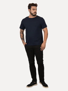 Camiseta Dudalina Masculina Ultrasoft Cotton Logo Azul Marinho