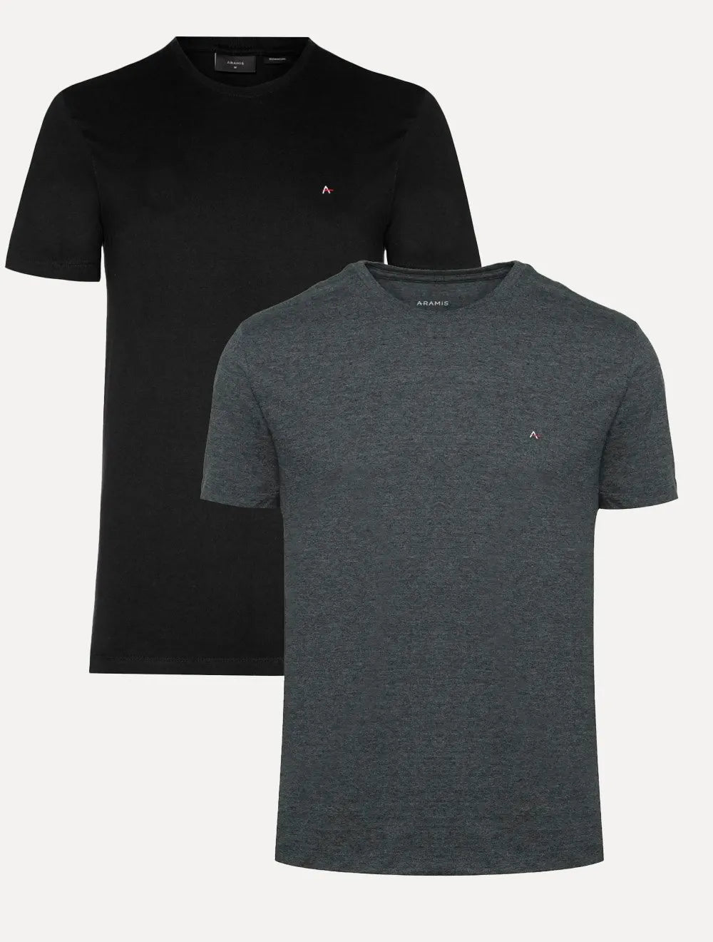 Kit Camisetas Aramis | Masculina Basic Lisa Preta/Grafite Mescla