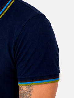 Polo Colcci Masculina Piquet Green Logo Azul Escuro