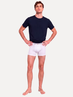 Cueca Tommy Hilfiger Cotton Stretch Boxer Trunk Marinho/Branca Pack 2UN