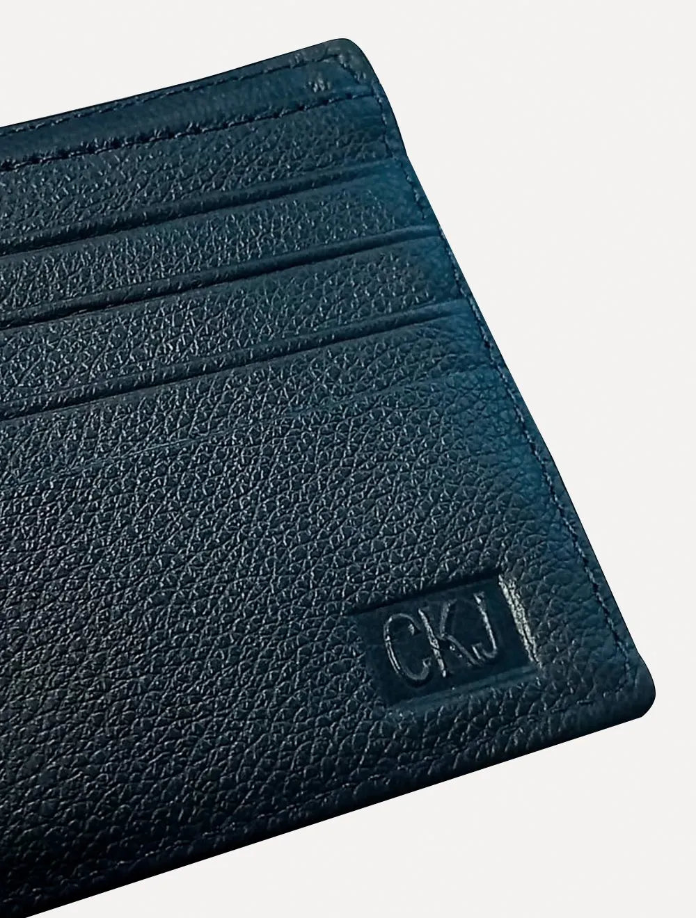 Carteira Calvin Klein Jeans Couro Under Logo Azul Marinho